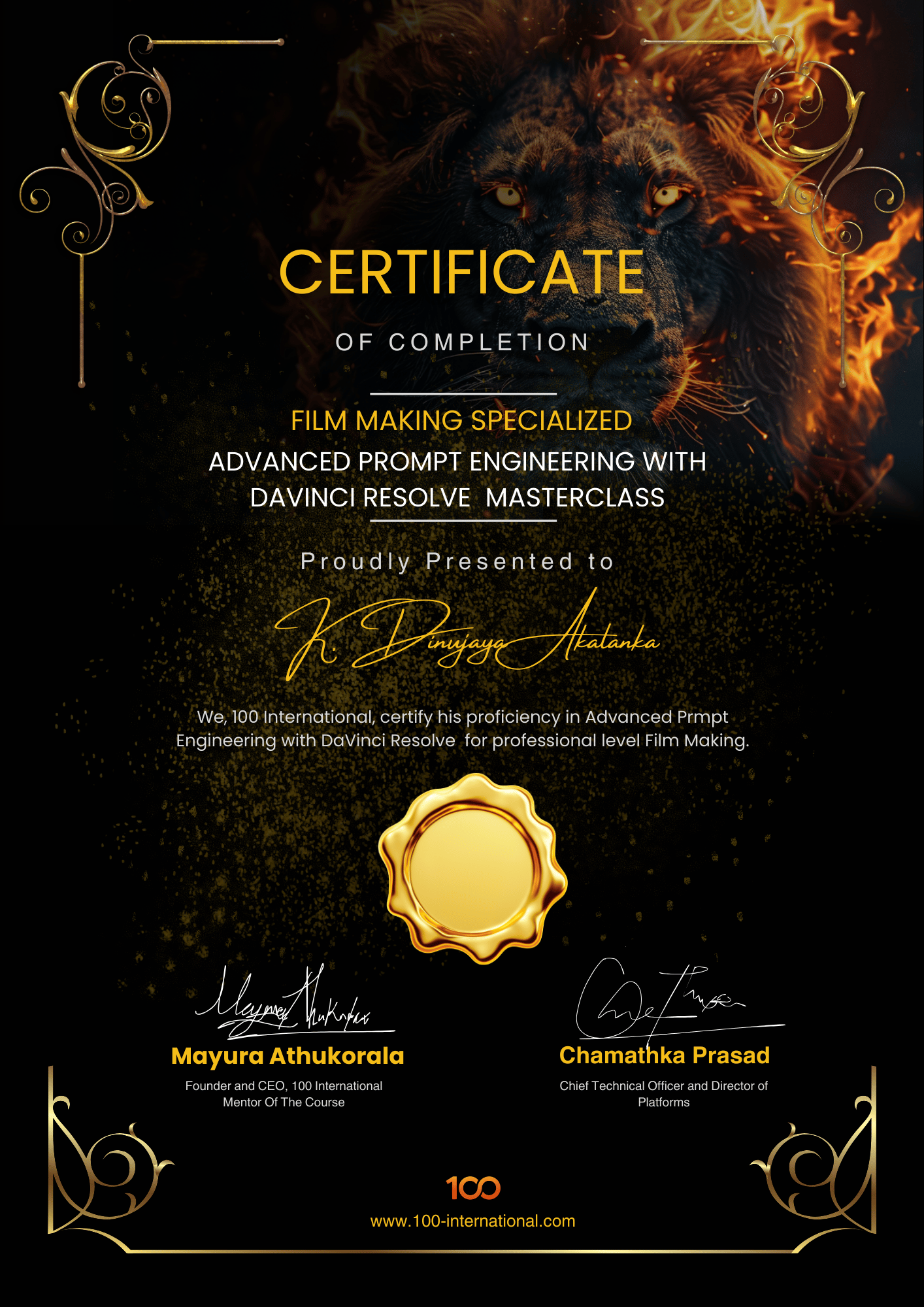 Dinujaya Akalanka Professional Certificate